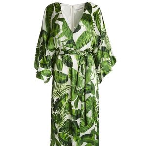Alice + Olivia CARLTON VNECK MAXI KAFTAN DRESS NWT